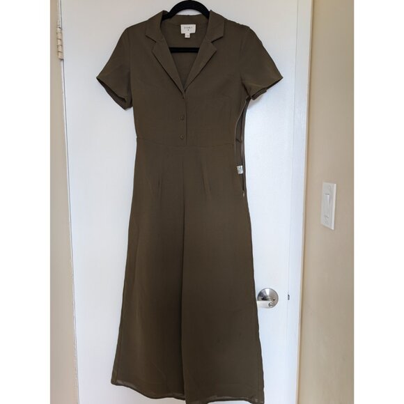 Everly Olive Green Cropped Jumpsuit - Picture 3 of 9